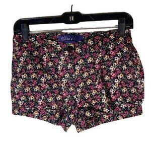 miley cyrus max azria shorts floral black pink pockets zipper cotton size 5 READ